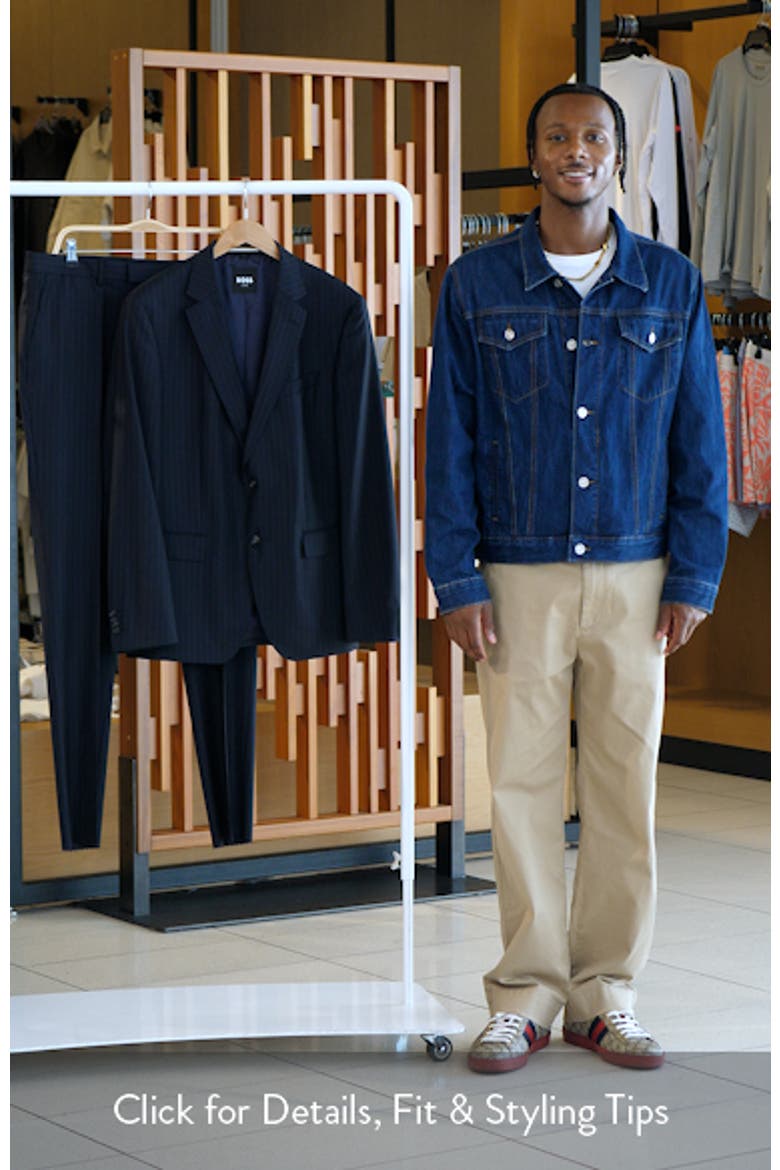 Huge Slim Fit Navy Pinstripe Wool Suit video