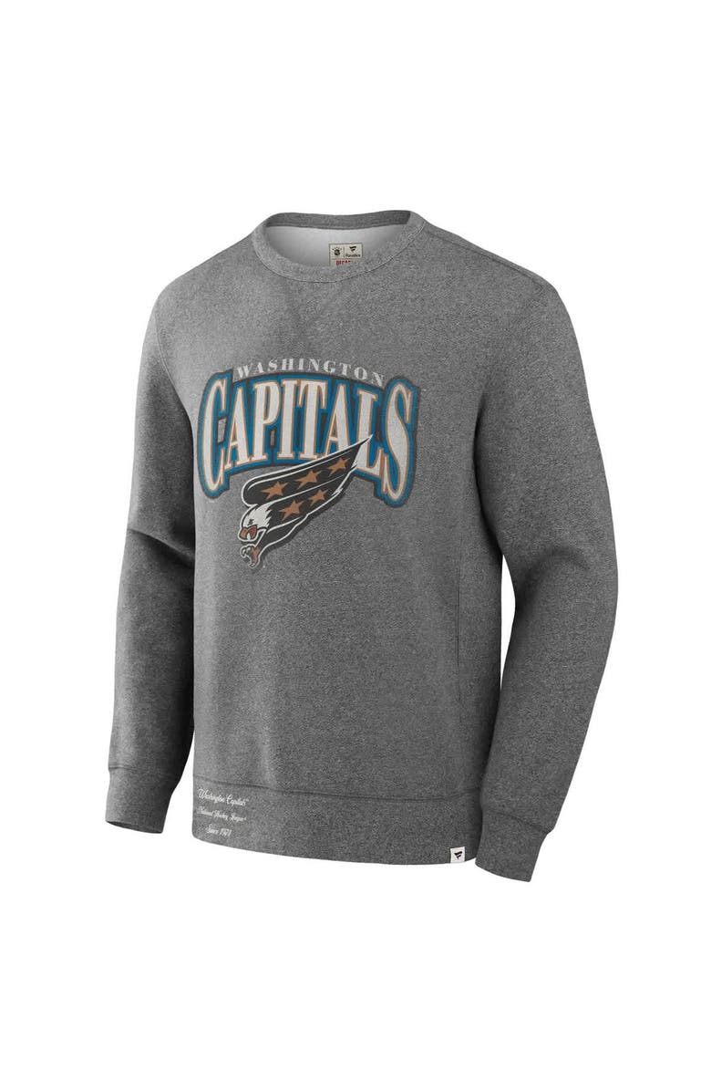 FANATICS Men's Fanatics Heather Gray Washington Capitals Decades Collection Legendary Fleece Pullover Sweatshirt, Alternate, color, Heather Gray