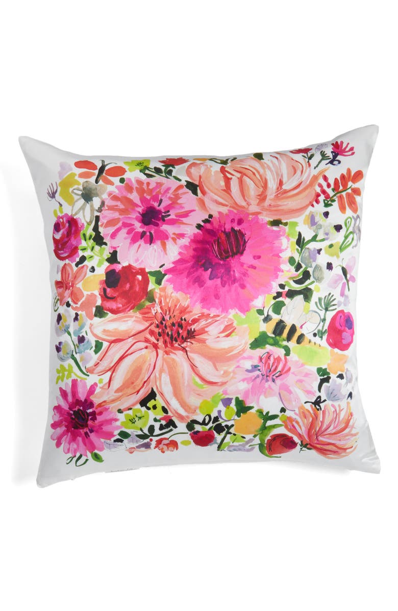 Kate Spade New York dahlia floral throw pillow - 20" x 20", Main, color, 