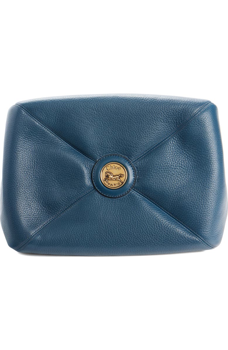 Chloé Medium Balloon Leather Tote, Alternate, color, Tapestry Blue