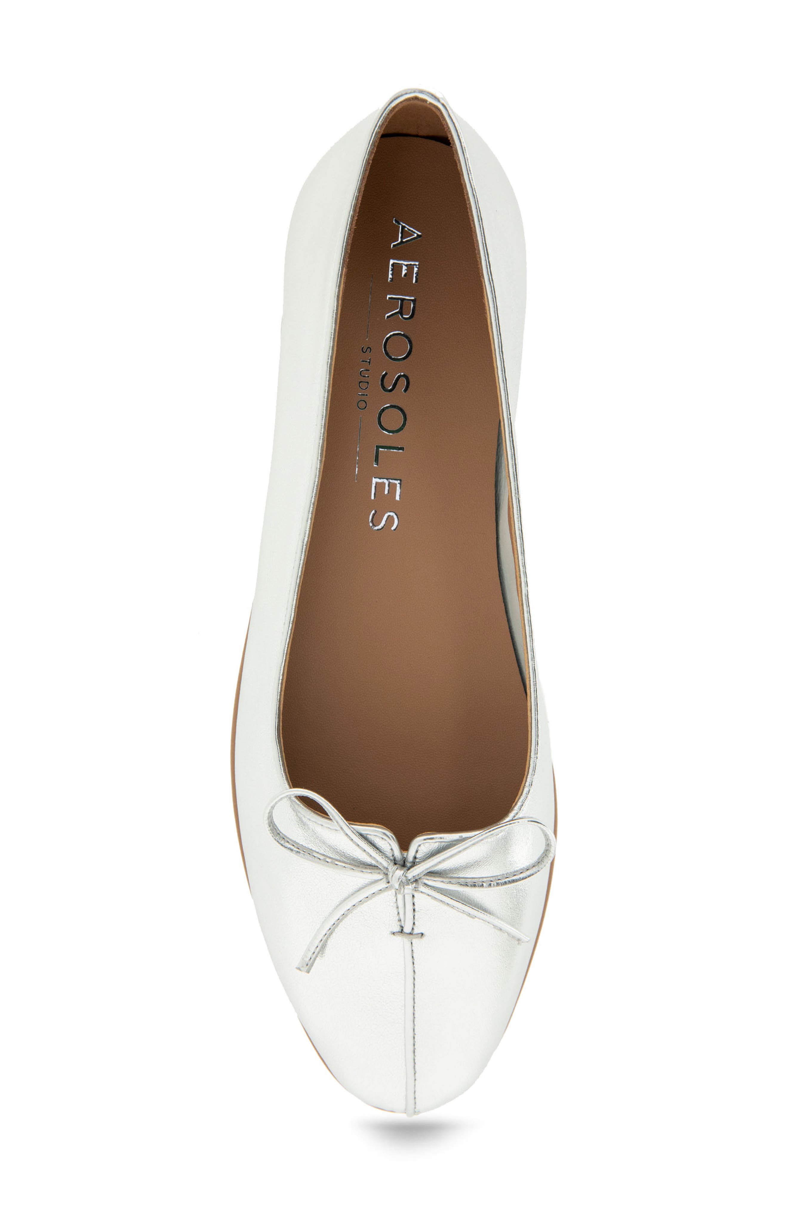 Aerosoles Novia Ballet Flat, Alternate, color, Silver Metallic Leather