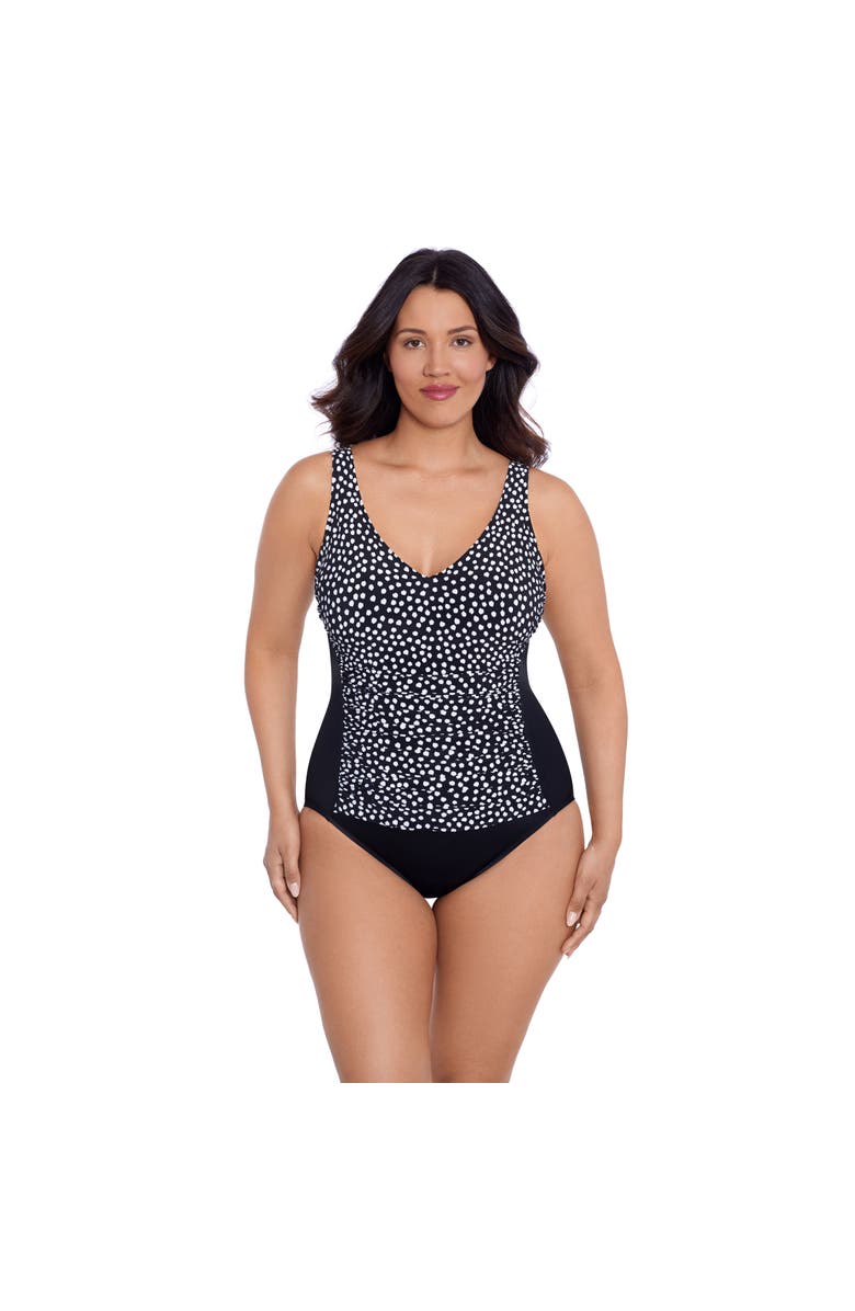 Trimshaper New Jean V-Neckline One-Piece Control Swimsuit, Main, color, Funfetti