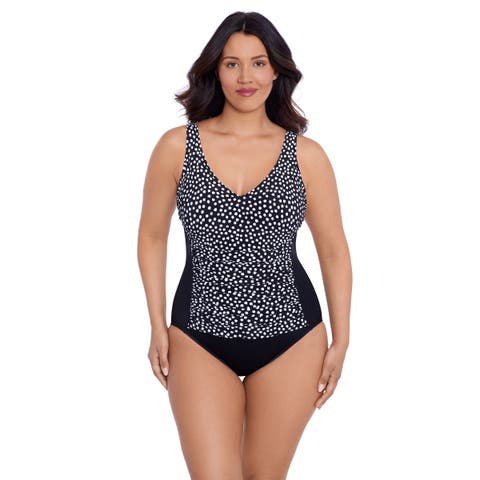 New Jean V-Neckline One-Piece Control Swimsuit