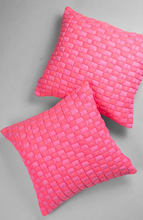 Archive New York Suzani Neon Pink Quilted Handwoven Throw Pillow In Pink