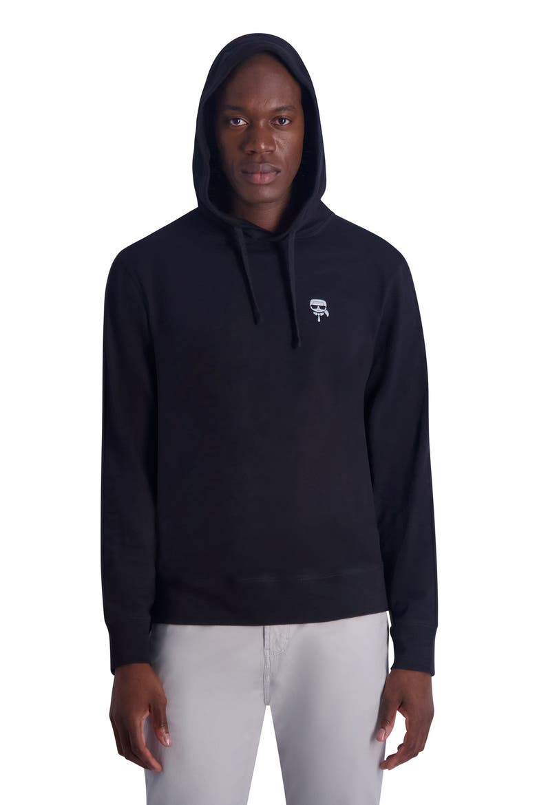 Slub Hooded Long Sleeve T-Shirt, Alternate, color, BLACK