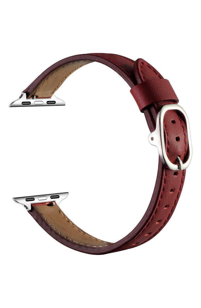 Posh Tech Carmen Leather Apple Watch<sup>®</sup> Watchband, Alternate, color, Rust