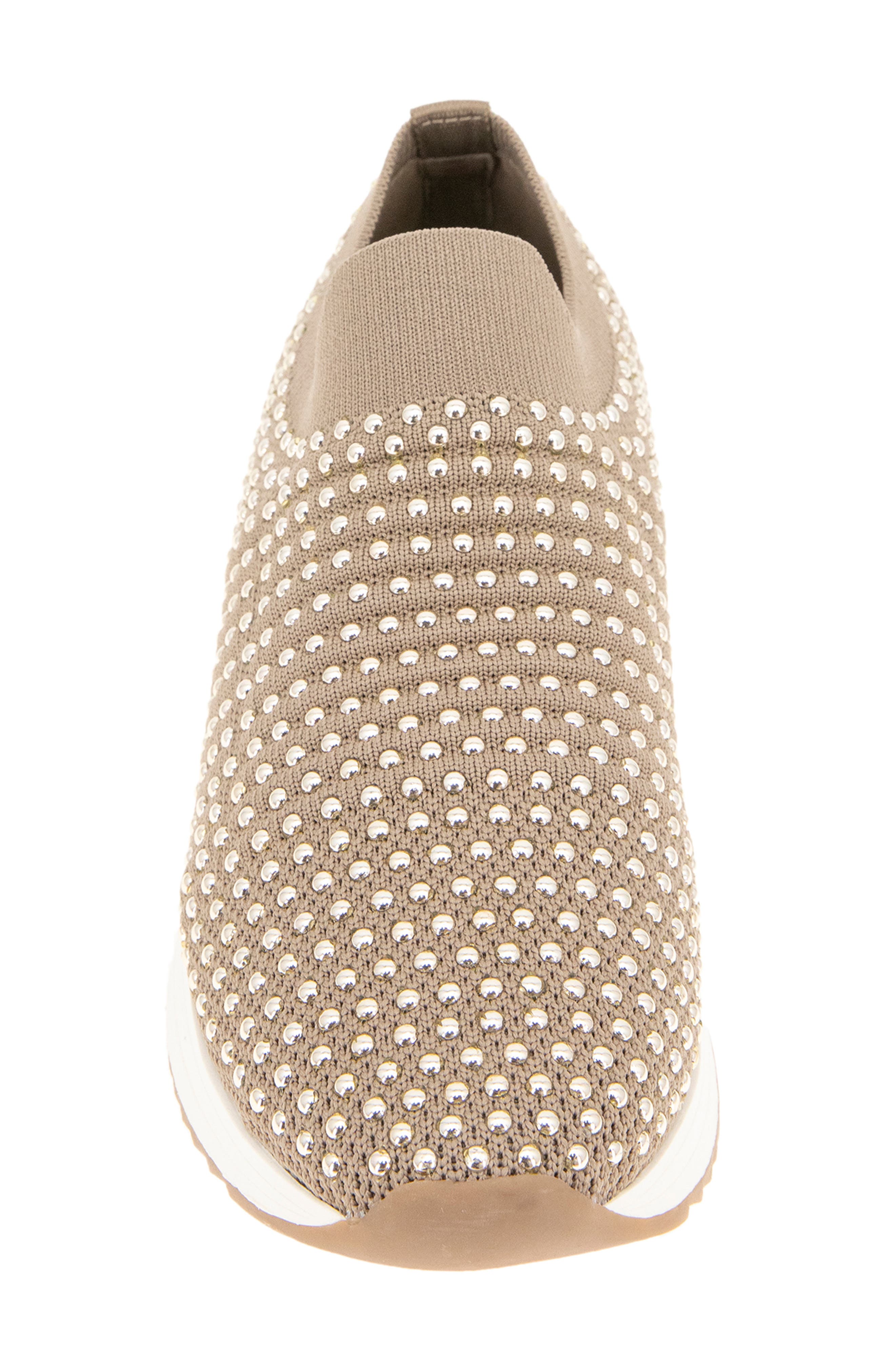 REACTION KENNETH COLE Cameron Embellished Jewel Platform Sneaker, Alternate, color, CLASSIC TAN KNIT