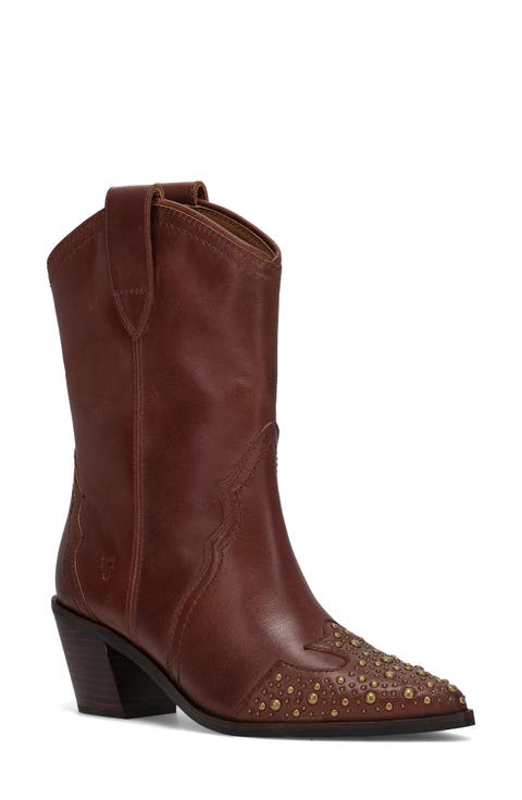 Sara Studded Wingtip Western Boot (Women)