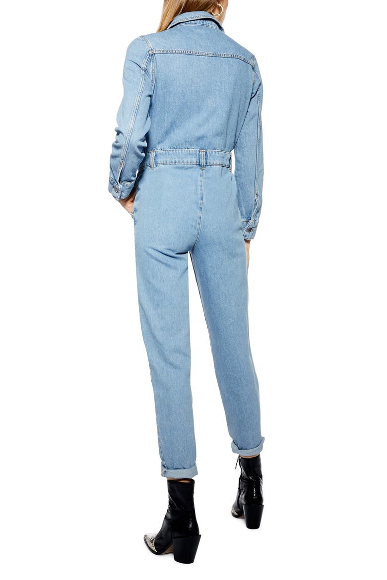 Slouchy Denim Boilersuit, Alternate, color, MID DENIM