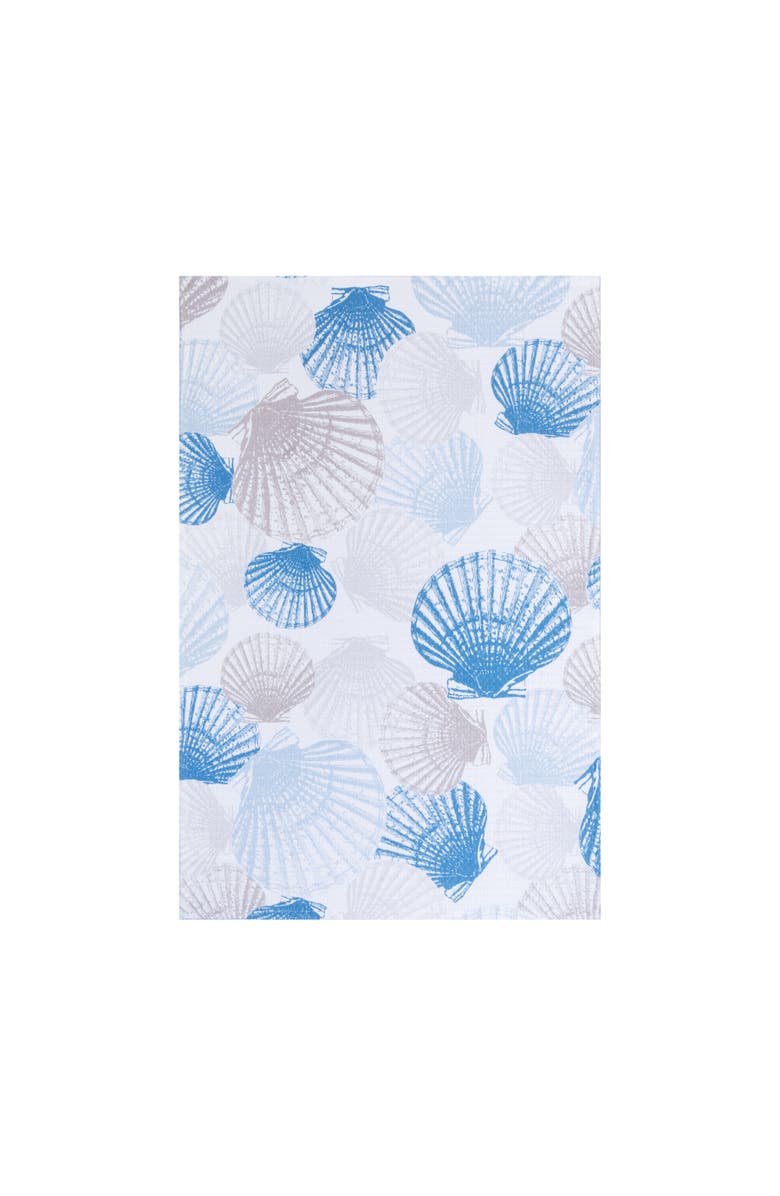 C&F Home 27" x 18" Scallop Shells Kitchen and Bathroom Graphic Print Hand Towel, Alternate, color, Blue