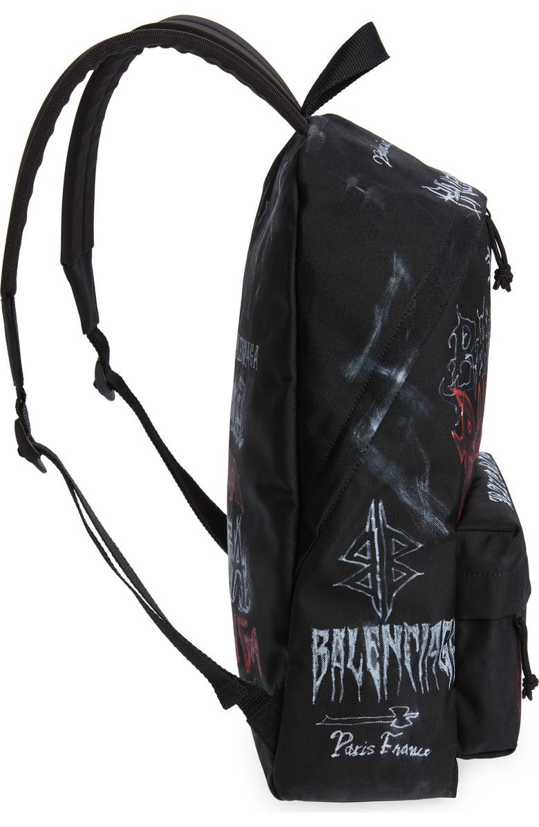 Balenciaga Explorer Metal Graffiti Canvas Backpack, Alternate, color,