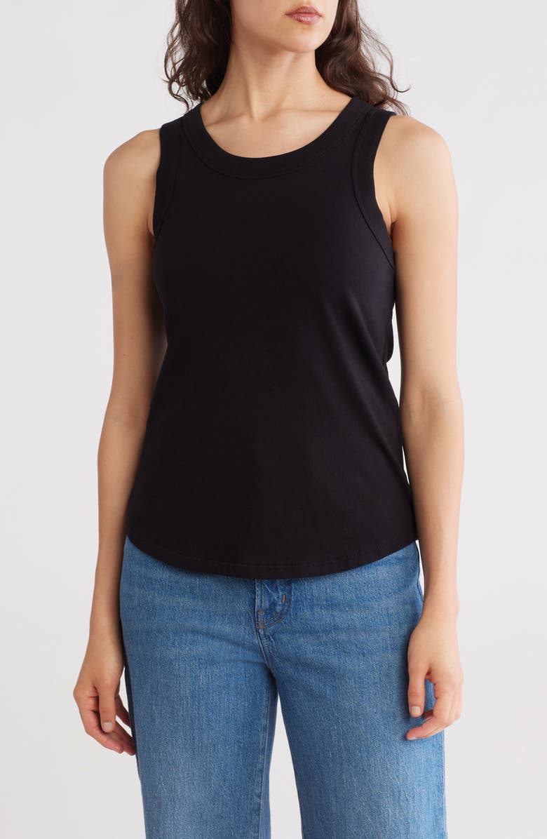 Madewell Softfade Scoop Tank, Main, color, Jet Black
