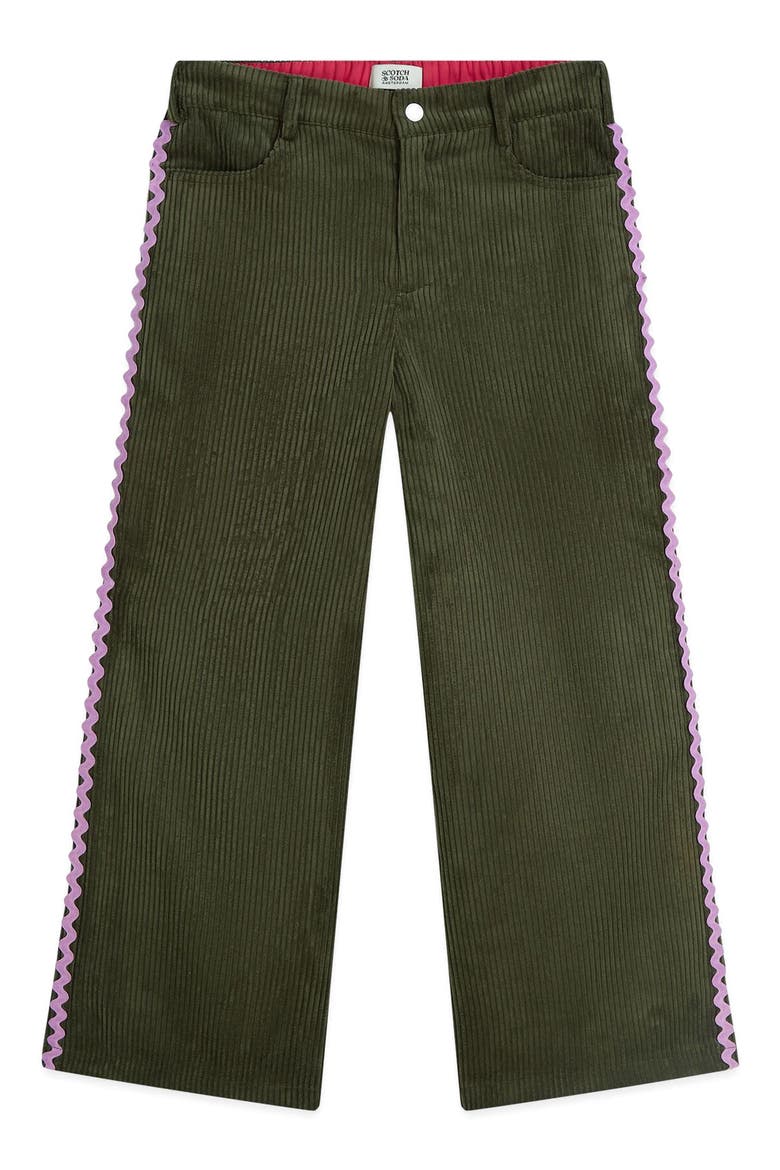 Kids' Wave High Waist Wide Leg Corduroy Pants, Main, color, OLIVE NIGHT