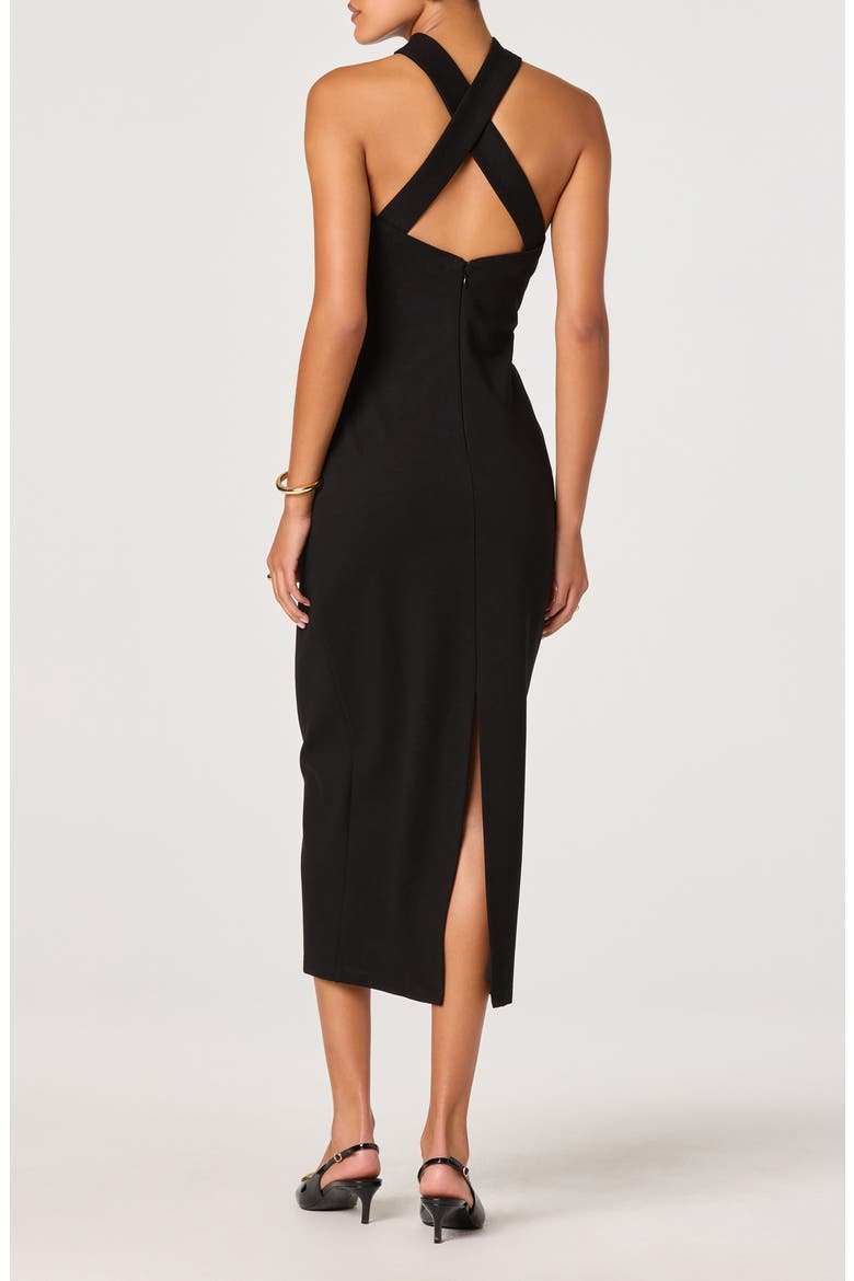 Thiala Midi Dress, Alternate, color, BLACK