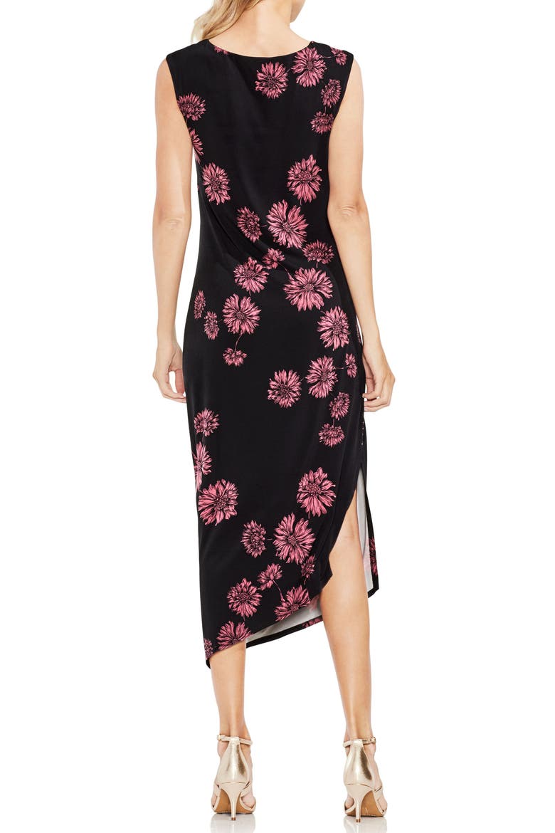 Chateau Floral Side Ruched Body-Con Dress, Alternate, color, RICH BLACK