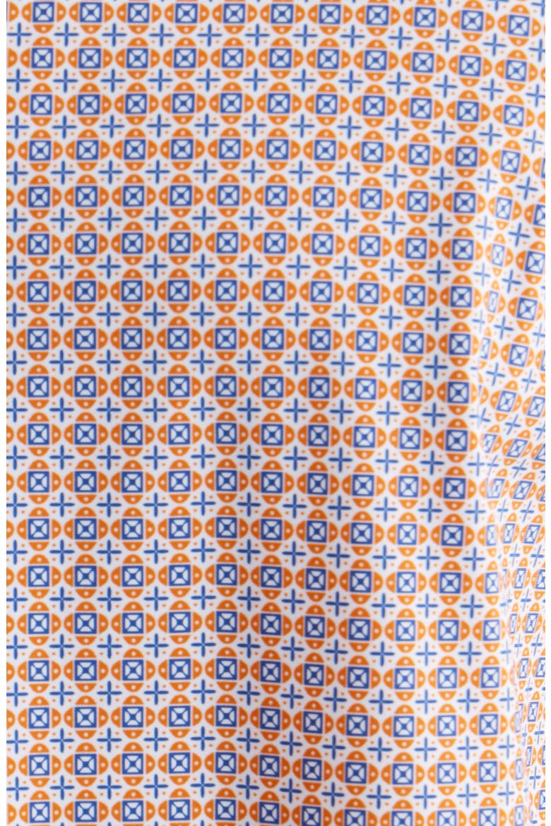 XC+™ Motion Geo Print Short-Sleeve Performance Knit Button-Up Shirt, Alternate, color, ORANGE QUAD GRID