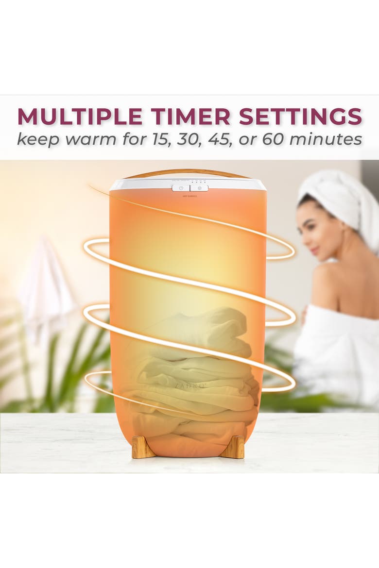 Towel Warmer with Aromatherapy Diffuser and Lavender Essential Oil, Alternate, color, Bamboo/Ivory