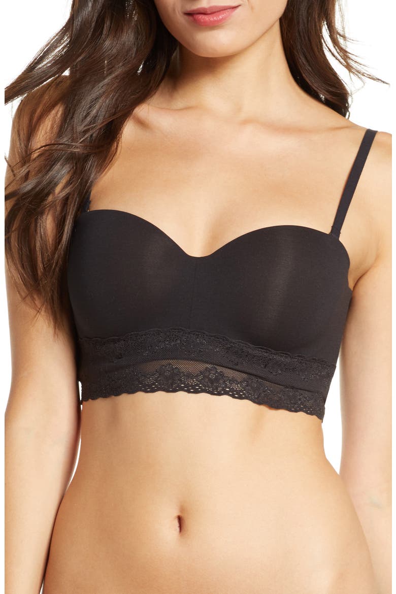 Bliss Perfection Strapless Underwire Bra, Alternate, color, BLACK
