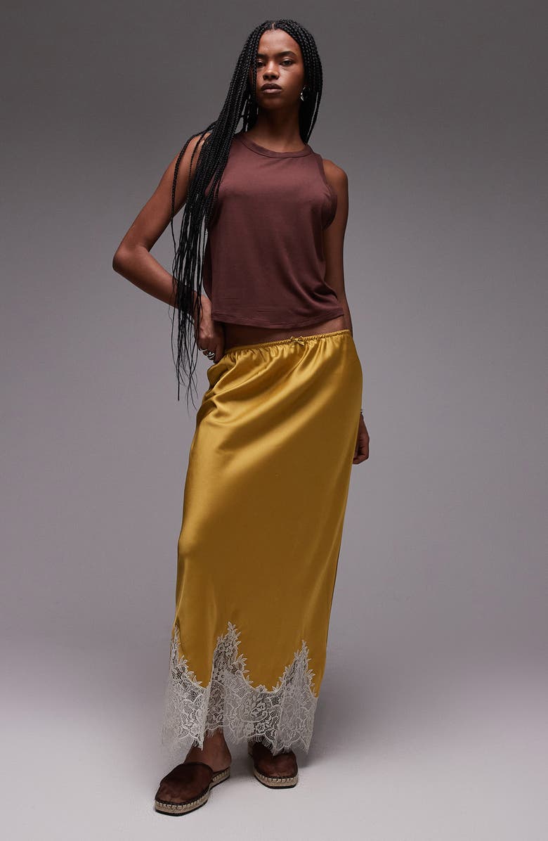 Topshop Loose Fit Crewneck Tank, Alternate, color, Brown