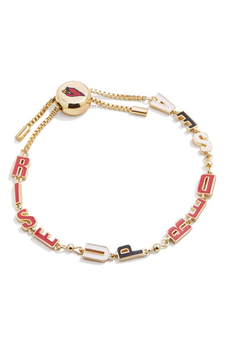 Gold Arizona Cardinals Slogan Pull-Tie Bracelet, Main, color, Gold