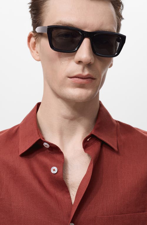 Mango Regular Fit Linen Button-up Shirt In Brown