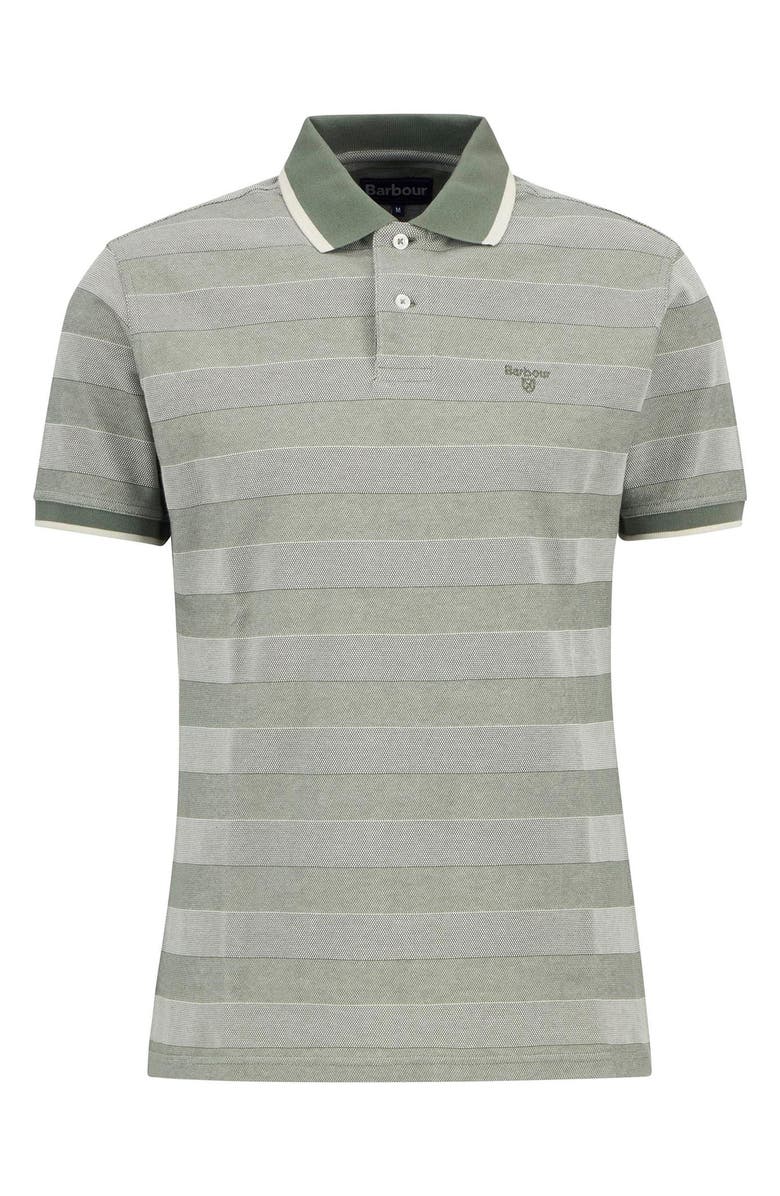 Barbour Branton Textured Stripe Cotton Piqué Polo, Alternate, color, Light Moss
