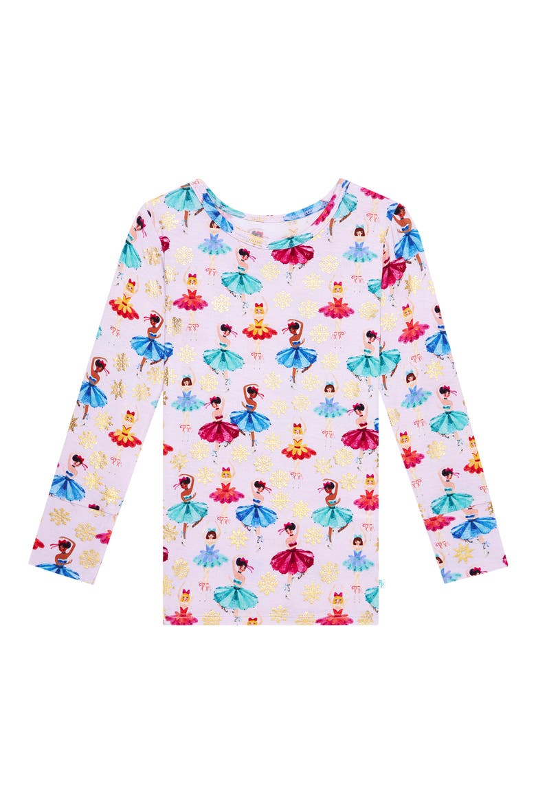 Adalyn Winter Skaters Fitted Two-Piece Pajamas, Alternate, color, LIGHT/ PASTEL PURPLE