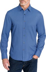 CONSTRUCT Medallion Geometric Slim Fit Pique Shirt