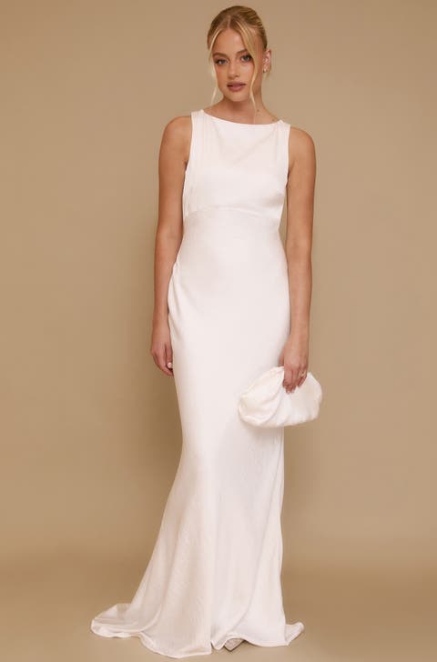 Clarise Organza Open Back Maxi Dress