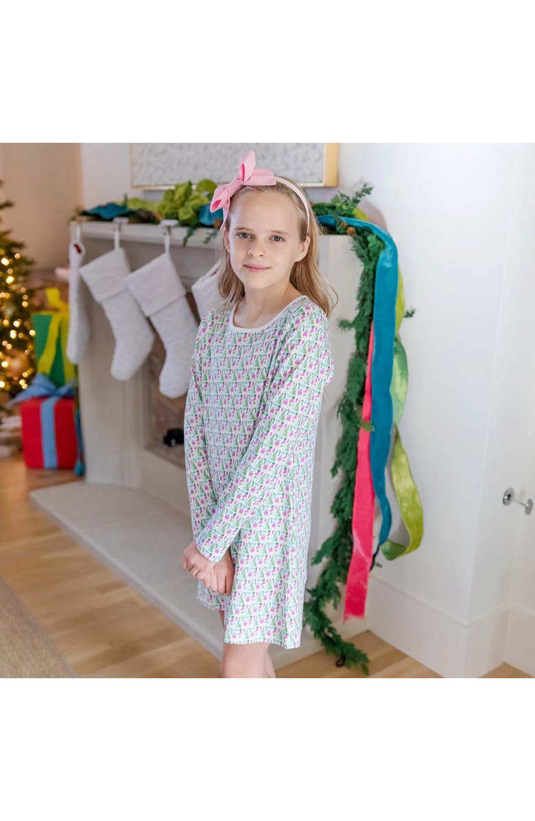 Lila and Hayes Berkeley Girls' Shirt Dress, Alternate, color, Mod Holiday Pink