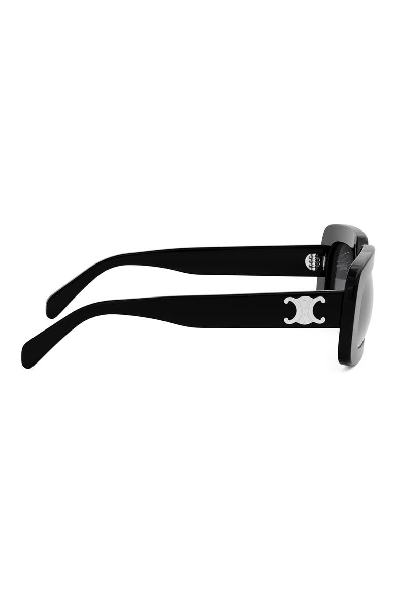 Triomphe 53mm Rectangular Sunglasses, Alternate, color, SHINY BLACK / SMOKE