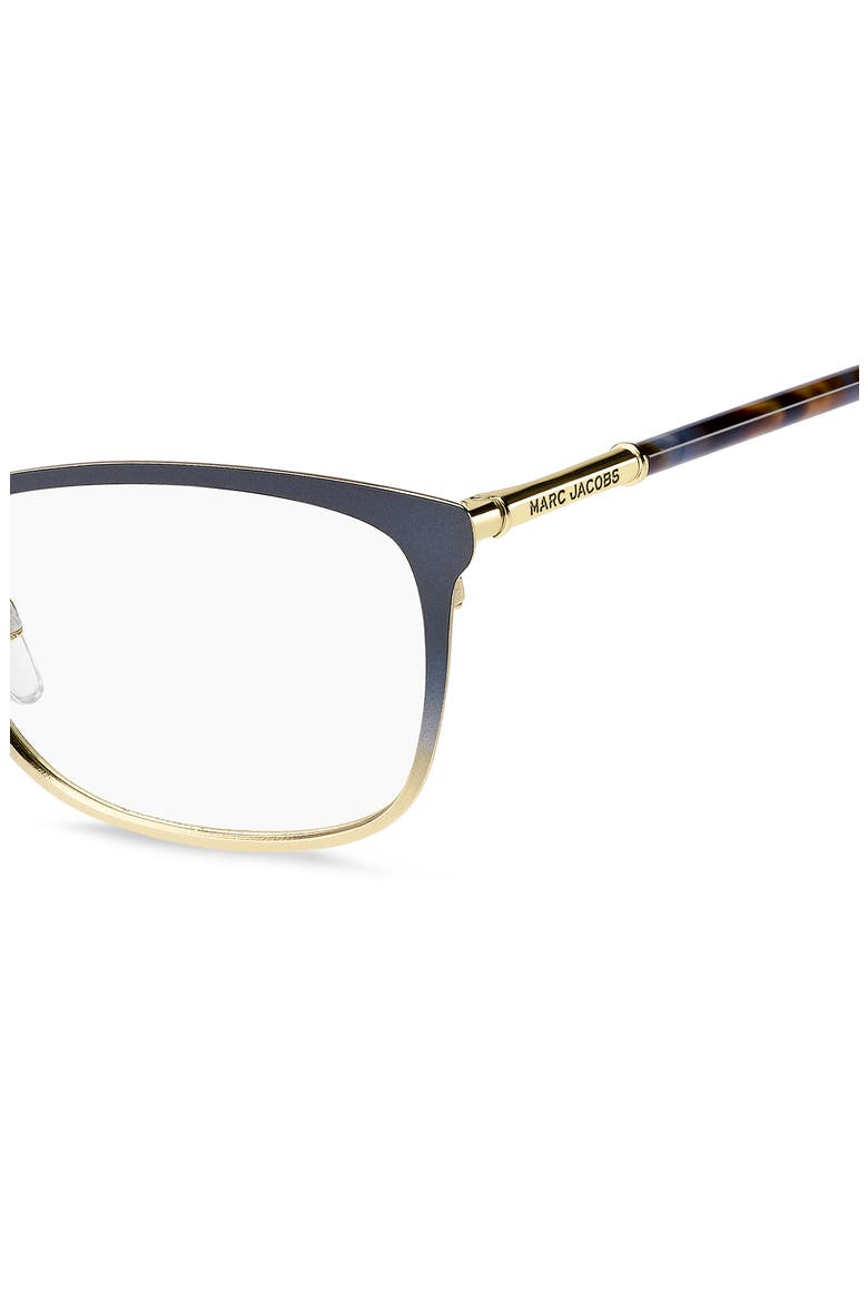 53mm Rectangular Optical Glasses, Alternate, color, MATTE BLUE GOLD