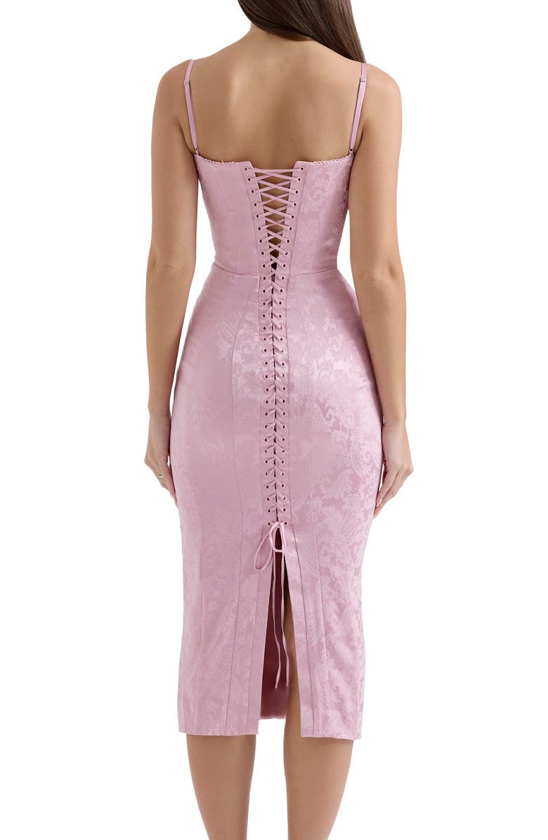 HOUSE OF CB Ophelle Satin Jacquard Dress, Alternate, color, Zephyr