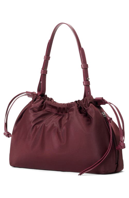 Mz Wallace Small Waverly Nylon Shoulder Bag In Burgundy