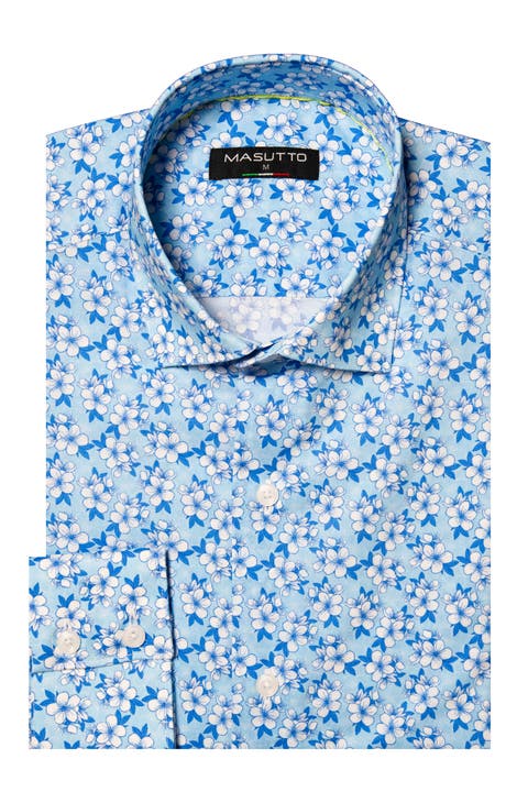 Nice Print Button-Up Long Sleeve Shirt