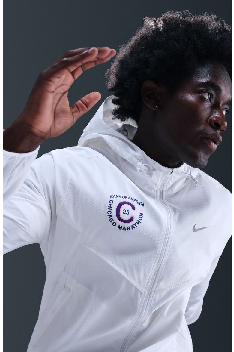 Chicago Marathon Nylon Track Jacket, Alternate, color, WHITE/ REFLECTIVE SILVER