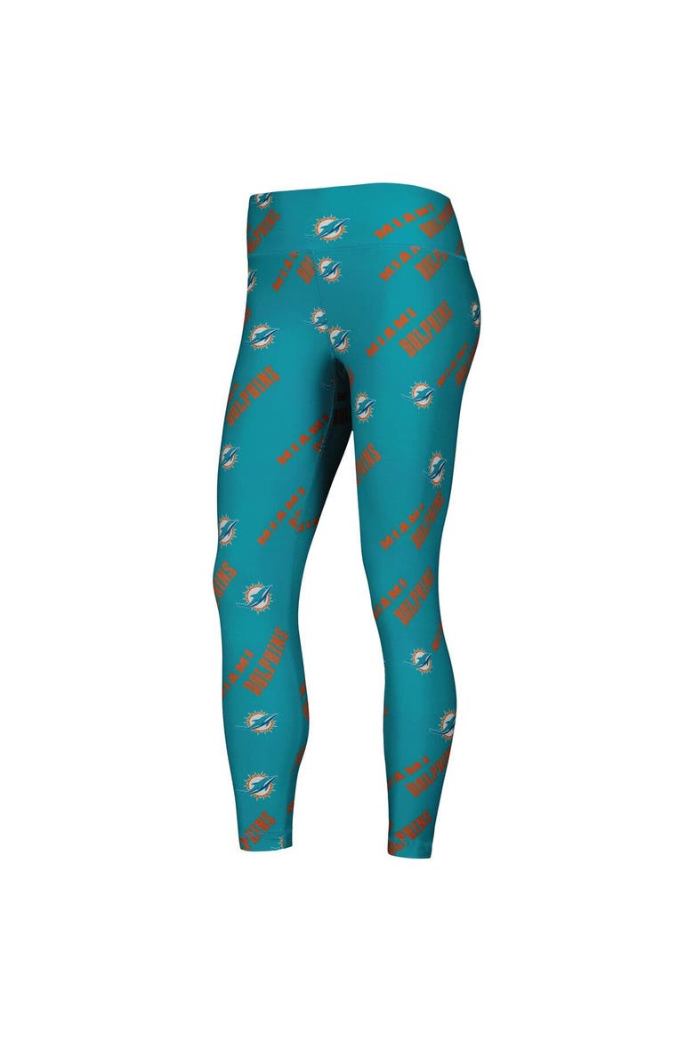 Women's Concepts Sport Aqua Miami Dolphins Breakthrough Allover Print Lounge Leggings, Alternate, color, Aqua