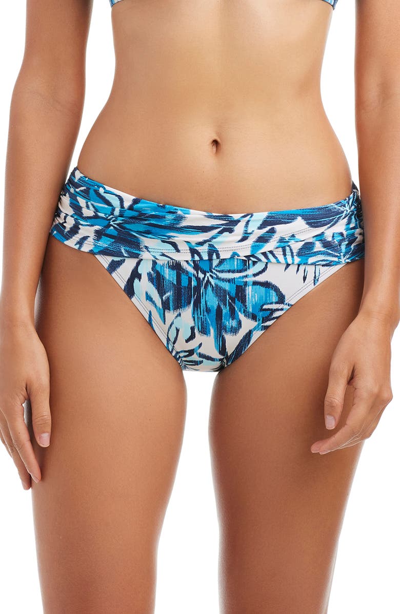 BLEU by Rod Beattie Sarong Hipster Bikini Bottoms, Main, color, Blue Multi