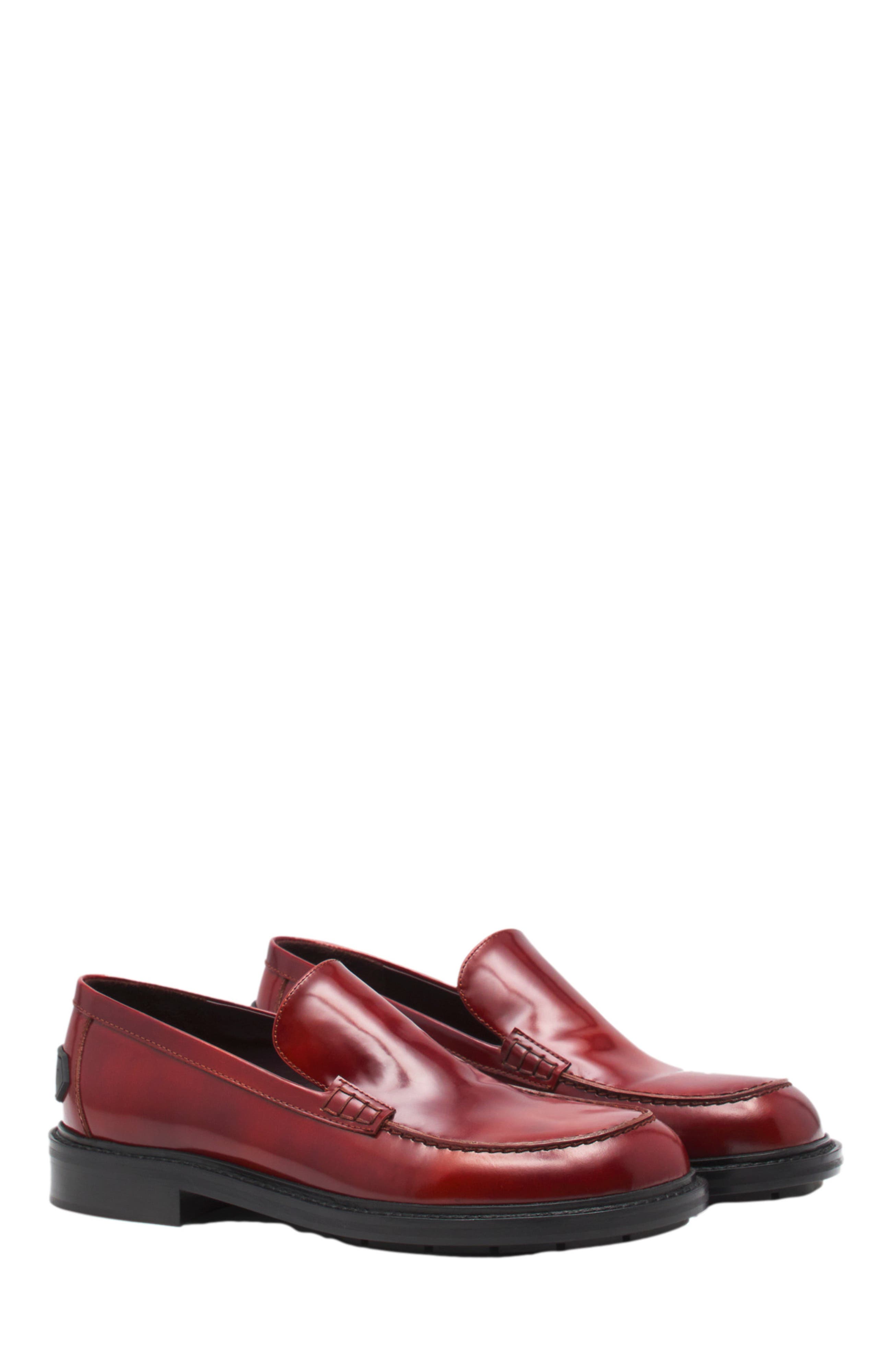 SPINTO LOAFERS IN SMOOTH LEATHER, Alternate, color, DARK BROWN/BLACK
