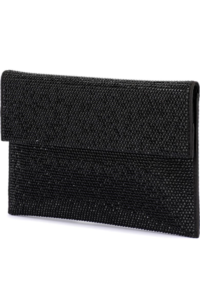 Olga Berg Cara Crystal Envelope Clutch, Alternate, color, Black
