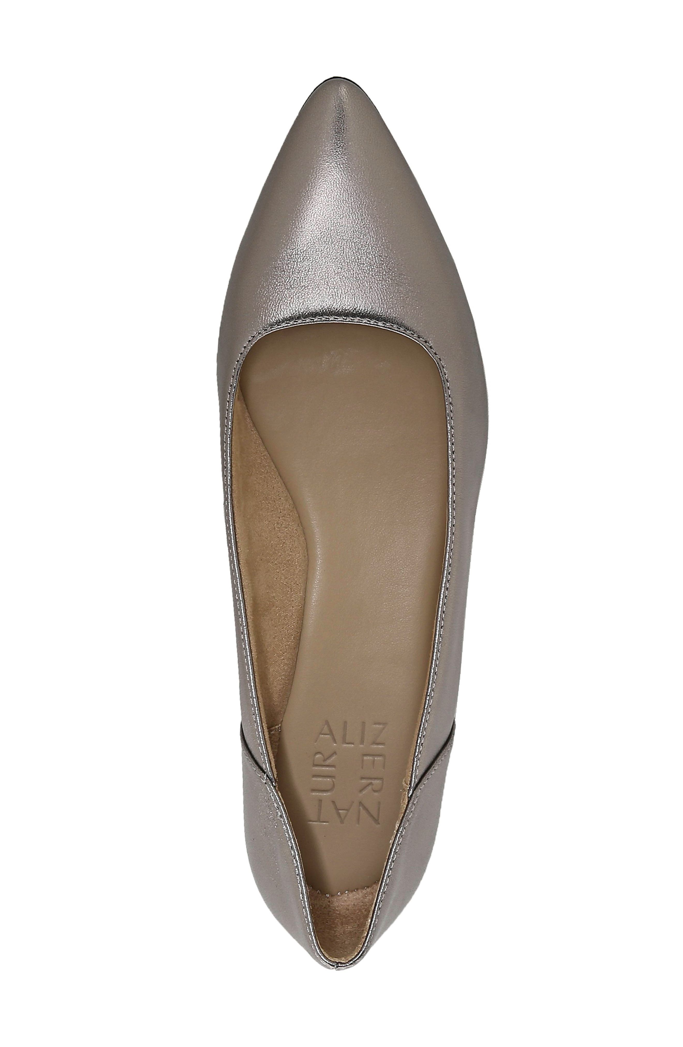Rayna Flat, Alternate, color, PEWTER METALLIC LEATHER