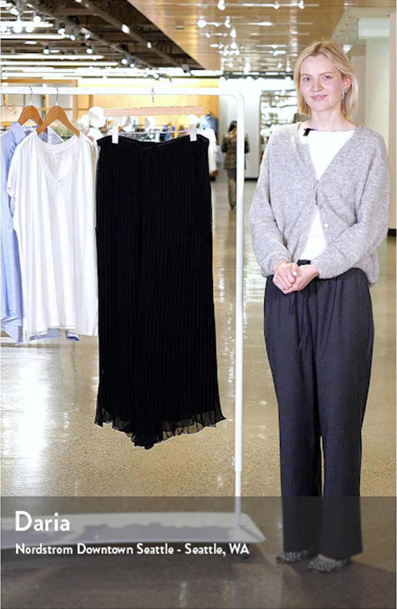 Pleated Wide Leg Chiffon Pants, sales video thumbnail