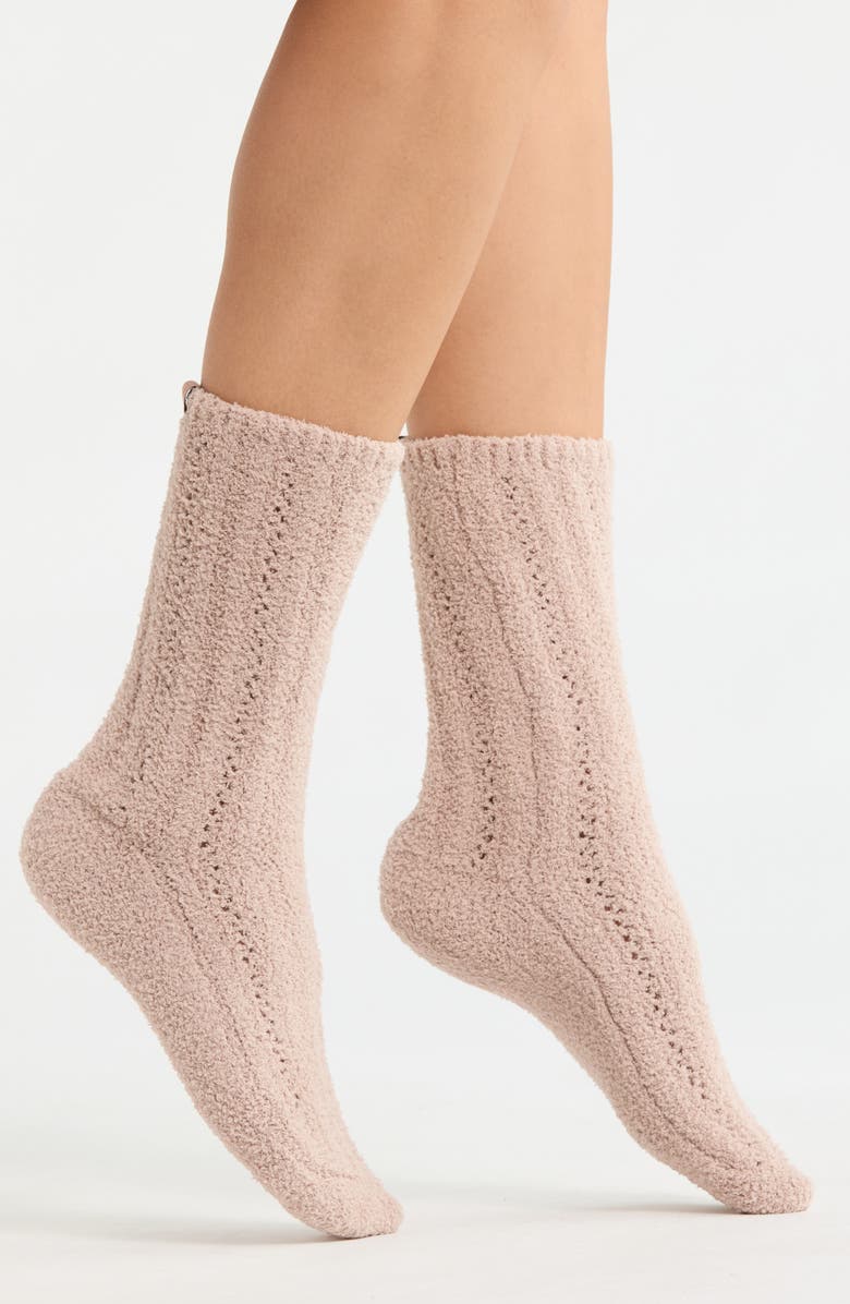 Barefoot Dreams<sup>®</sup> CozyChic<sup>®</sup> Pointelle Crew Socks, Main, color, Willow