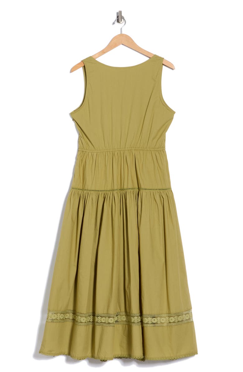 Maisie Cotton Poplin Midi Dress, Alternate, color, Olive