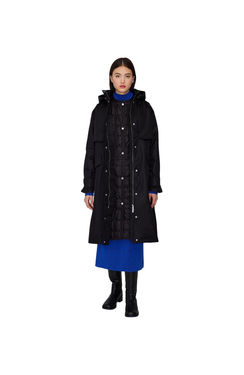 Quartz Co. MARINA | Hooded 3-in-1 Trench Coat, Alternate, color, Black
