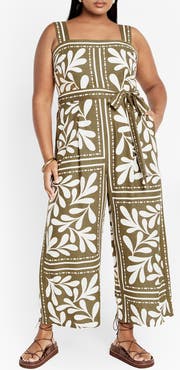 City Chic Modern Muse Tile Print Jumpsuit