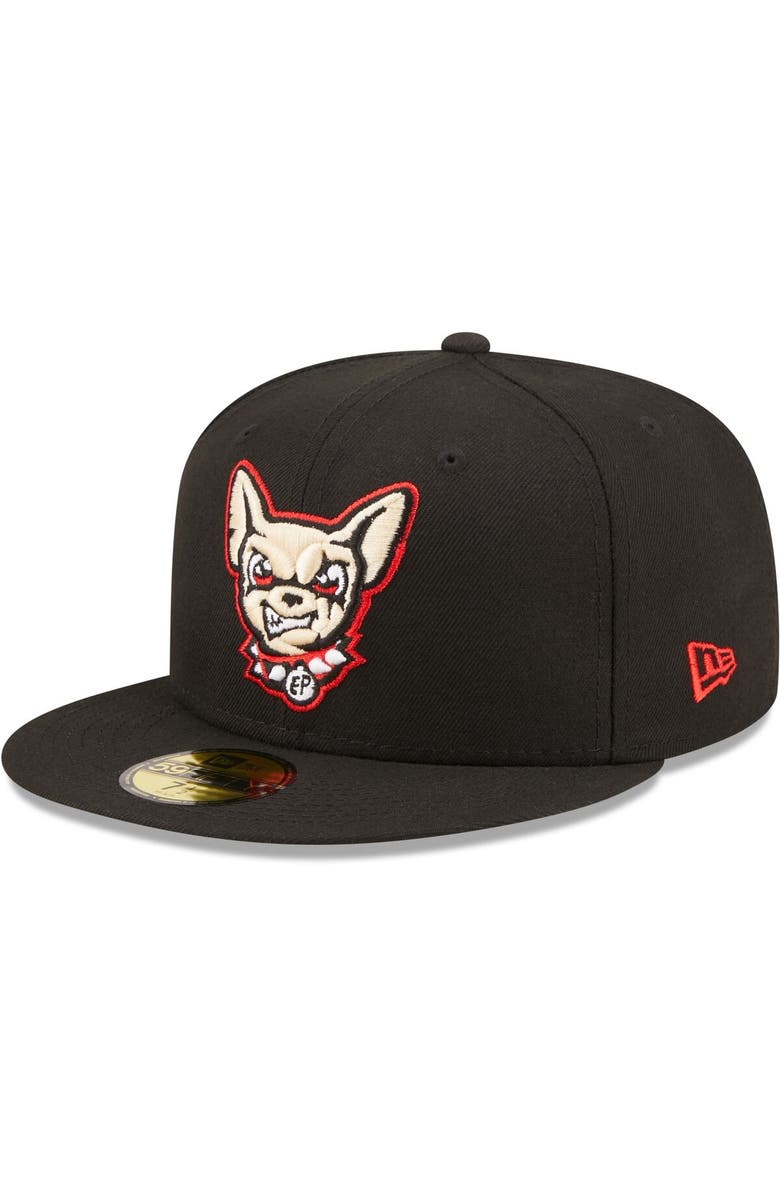 New Era Men's New Era Black El Paso Chihuahuas Authentic Collection 59FIFTY Fitted Hat, Main, color,
