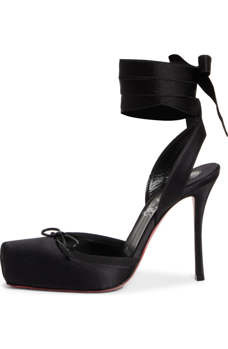 Christian Louboutin Cassia Lace-Up Slingback Pump, Alternate, color, Black/ Lin Black