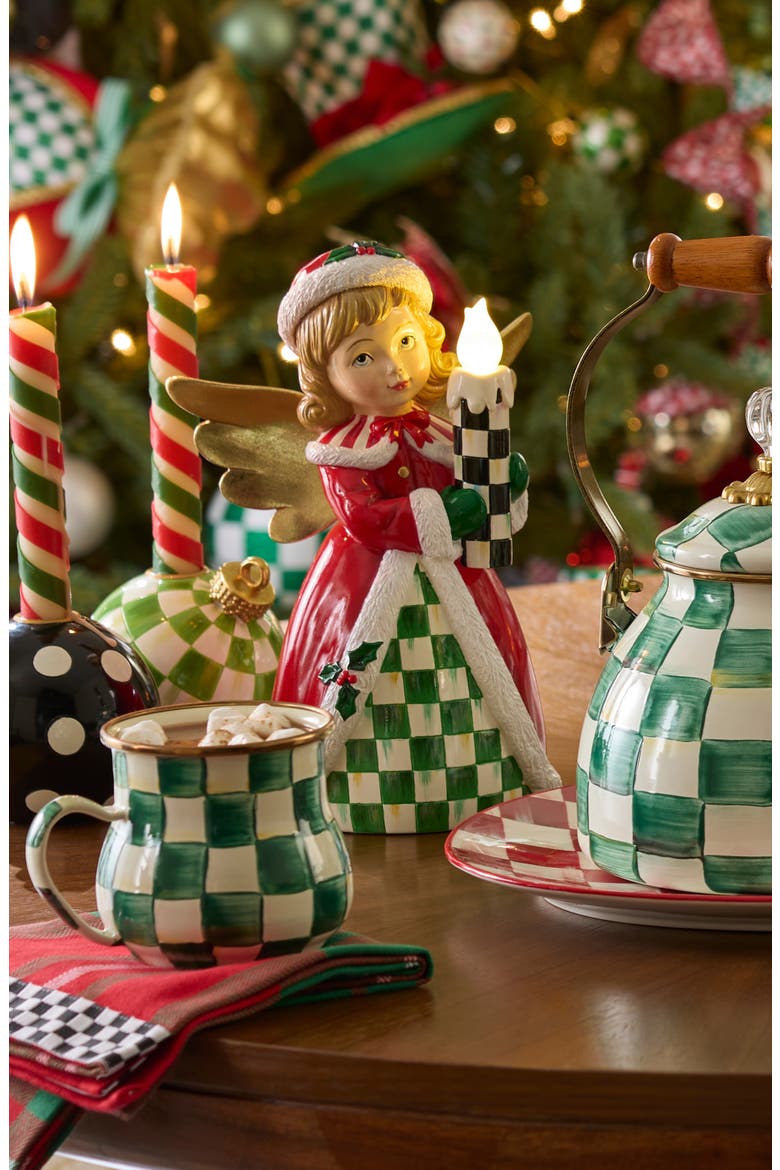 Check It Out Illuminated Angel Figurine, Alternate, color, RED