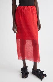 Cecilie Bahnsen Donna Windflower Embroidered Organza Midi Skirt